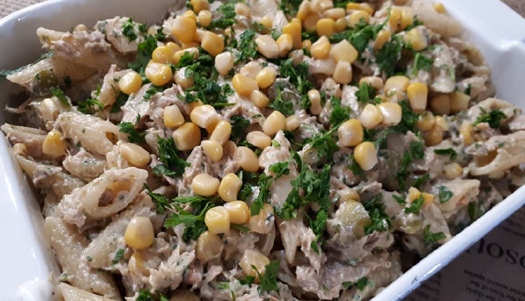 سالاد ماکارونی با تن ماهی
