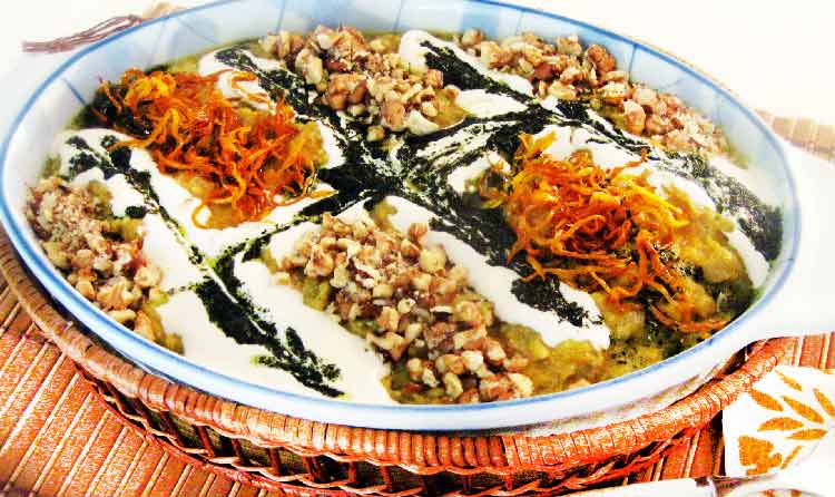 تزئین آش رشته