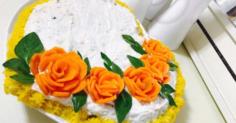 سالاد الویه به شکل قلب