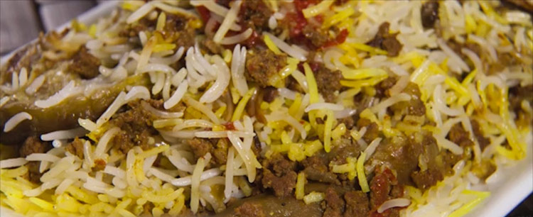 بادمجان پلو