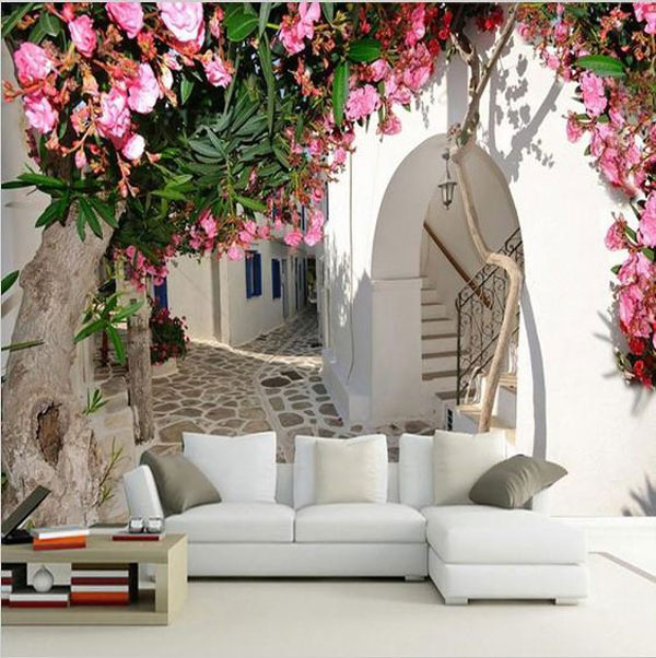 مدل پوستر سه بعدی گل و طبیعت مناسب برای تزیین دیوار اتاق نشیمن