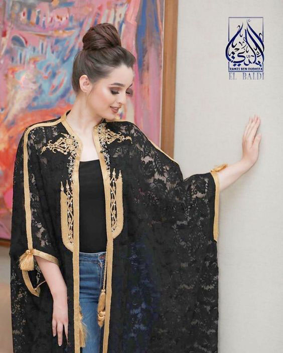مانتو مجلسی مشکی گیپور