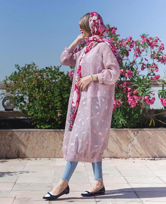 مانتو مجلسی دخترانه طرح دار
