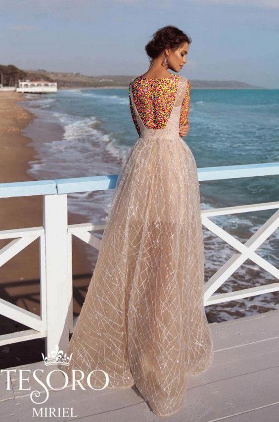 مدل لباس عروس شامپاینی شاین