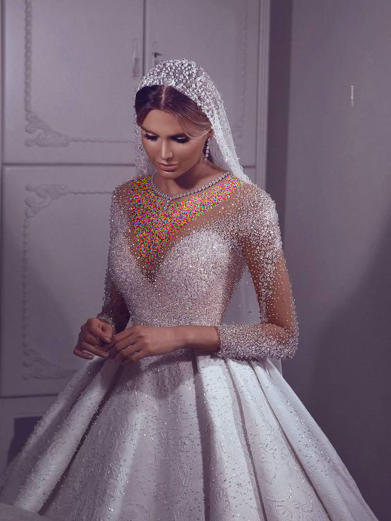 لباس عروس پرنسسی پفی شاین