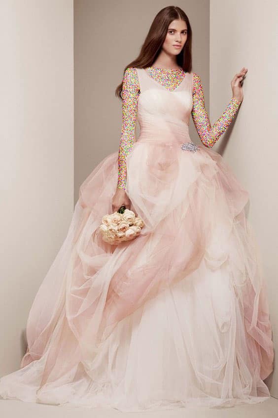 لباس عروس صورتی پرنسسی