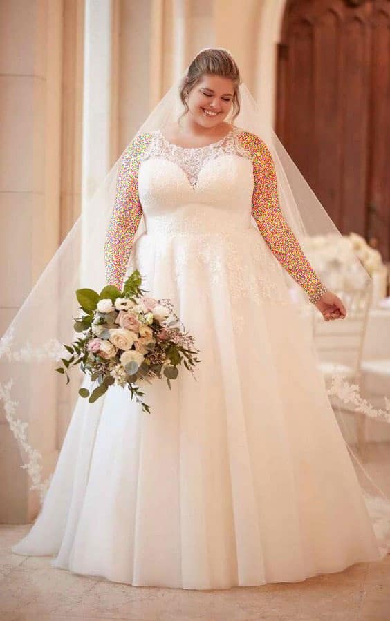 لباس عروس برای افراد چاق پف دار