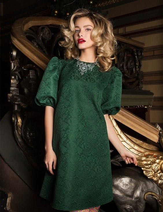 مدل لباس مجلسی دخترانه سبز