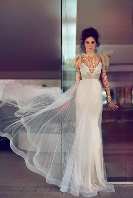 مدل لباس عروس شامپاینی اورگانزا