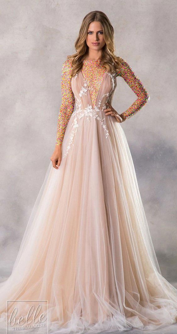 مدل لباس عروس شامپاینی شیک و ساده
