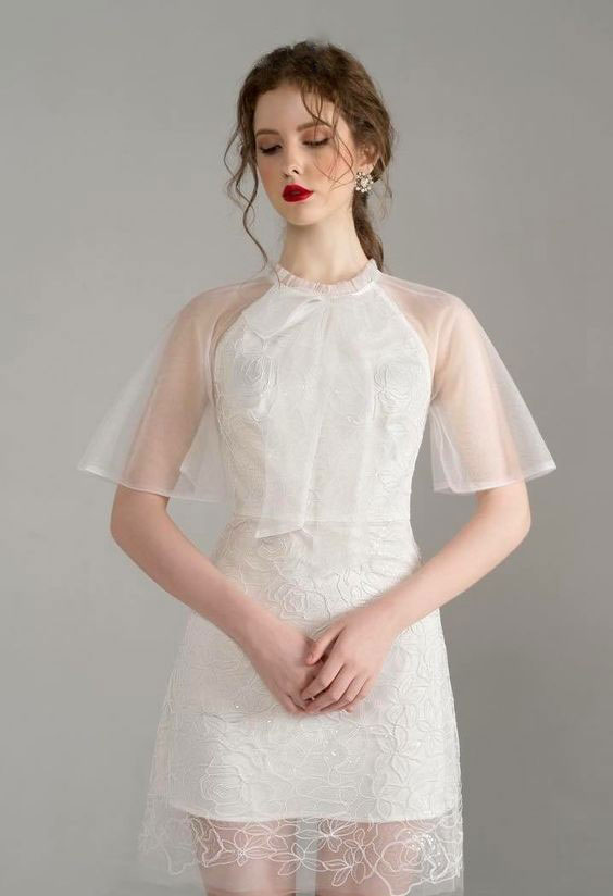 مدل لباس مجلسی دخترانه سفید