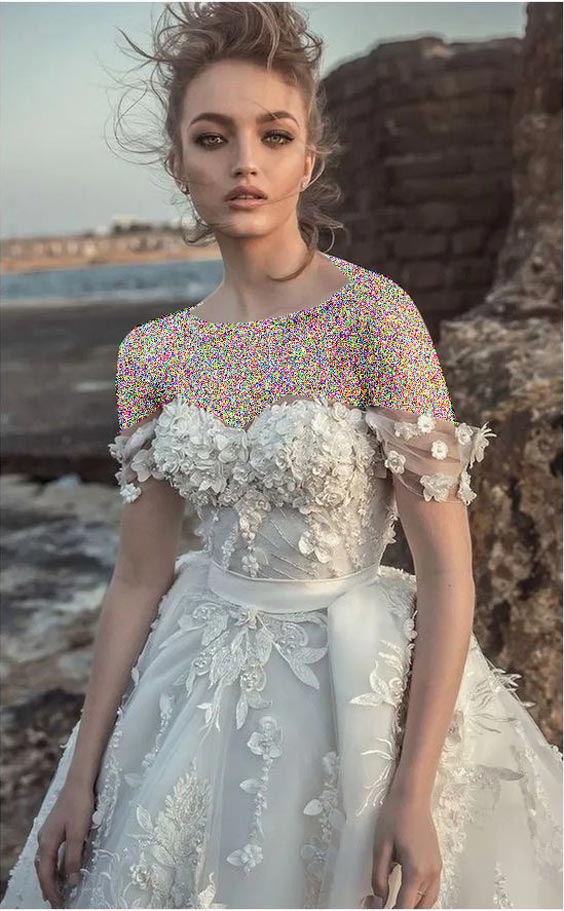 مدل لباس عروس گل برجسته پرنسسی