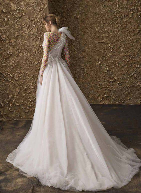 مدل لباس عروس رومی یک طرفه