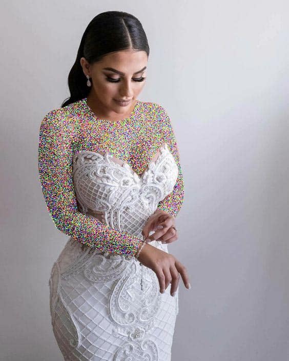 مدل لباس عروس سایز بزرگ دکلته گیپور
