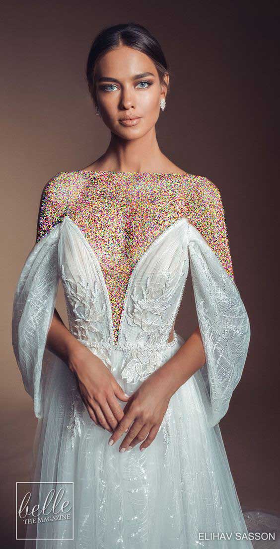 مدل لباس عروس یقه هفت باز جدید