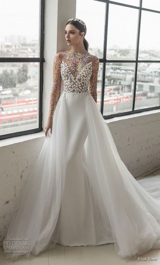 مدل لباس عروس یقه هفت اروپایی