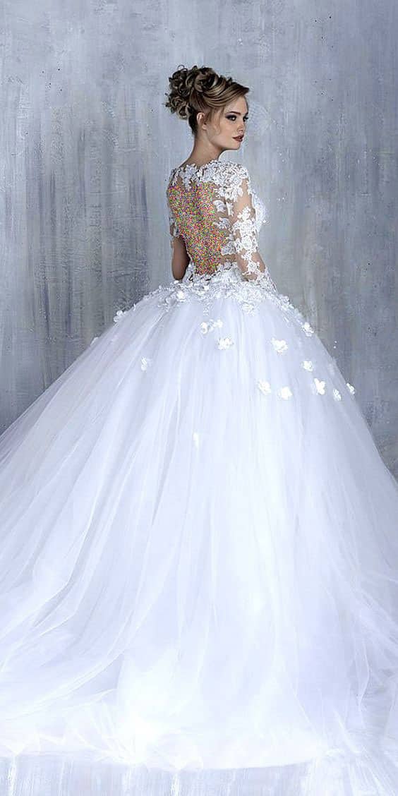 مدل لباس عروس ایرانی پفی آستین بلند