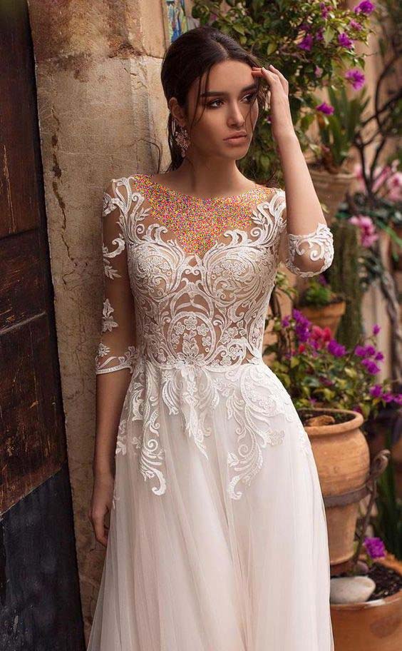 مدل لباس عروس ماکسی صورتی گیپور