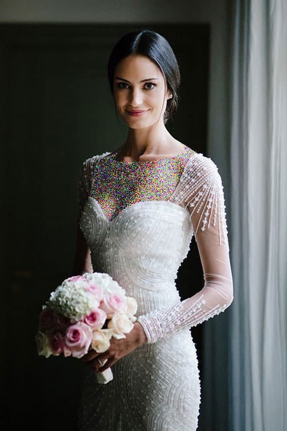 مدل لباس عروس ماکسی آستین بلند