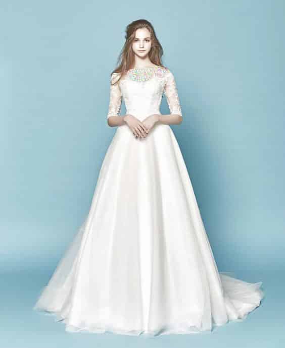 مدل لباس عروس پوشیده ساتن