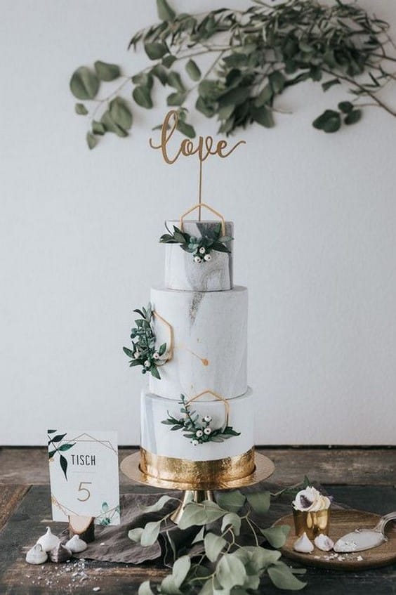 مدل کیک عروسی سه طبقه مرمری