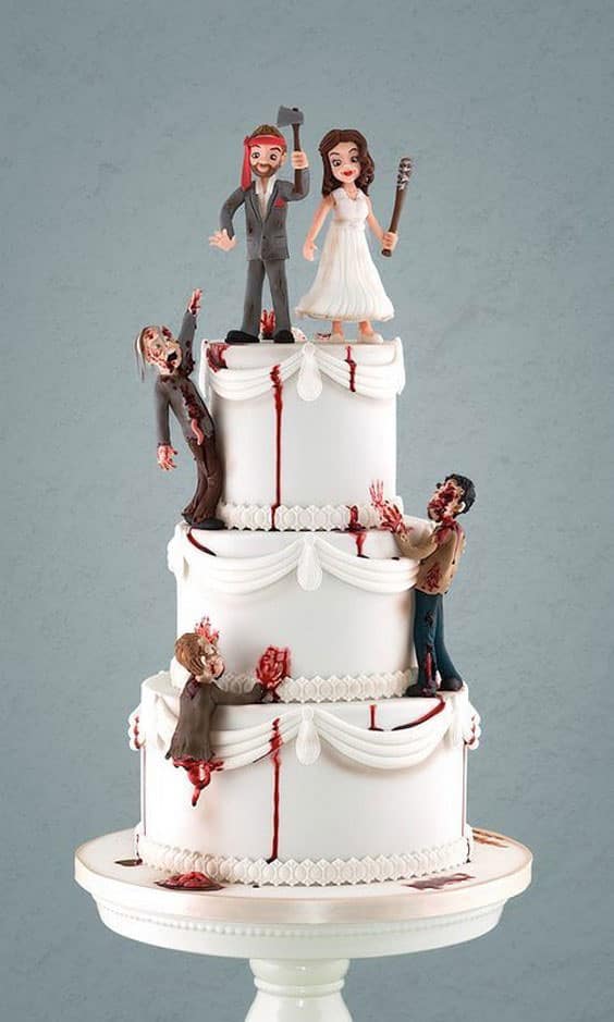 عجیب ترین کیک های عروسی با تم زامبی 