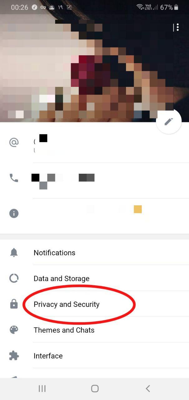 روش مخفی کردن عکس پروفایل در تلگرام 