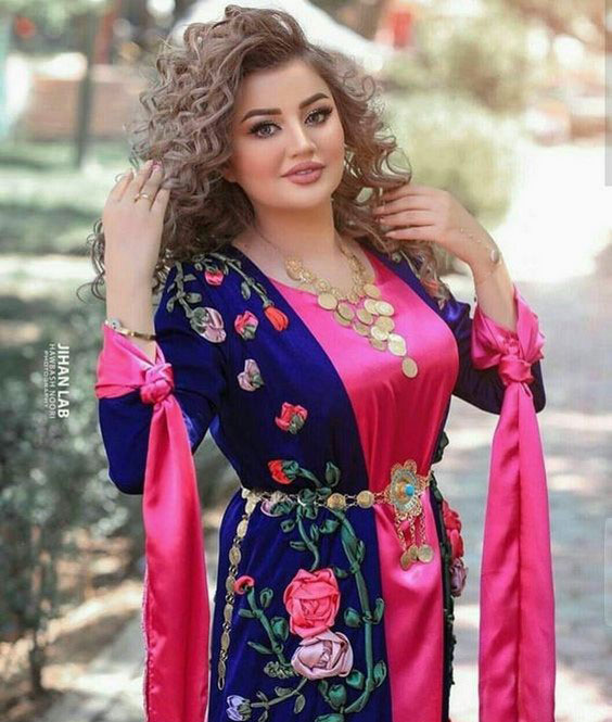 مدل لباس کردی زنانه سورانی ساتن
