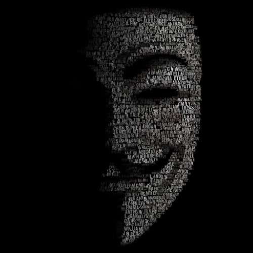 عکس پروفایل مشکی ساده با طرح V for vendetta