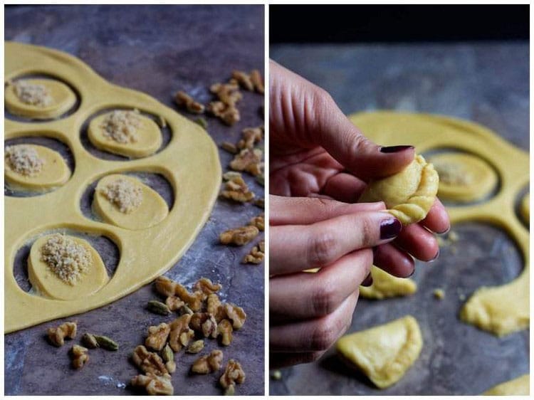 طرز تهیه قطاب خانگی، نحوه پیچیدن قطاب خانگی