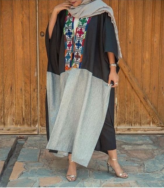 مانتو نخی تابستانه عبایی مشکی سنتی