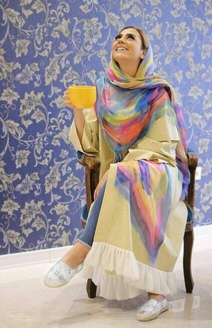 مانتو نخی تابستانی چین دار با پارچه آبرنگی