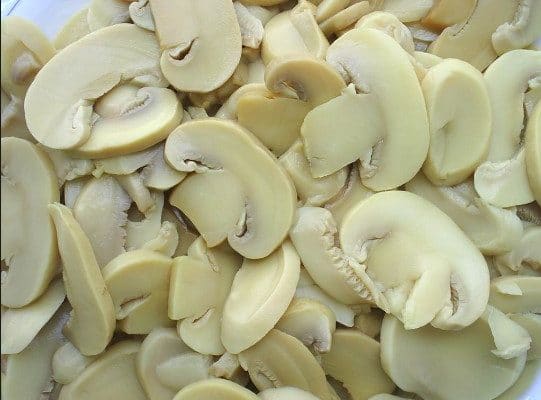 قارچ بلانچ و آبکش شده