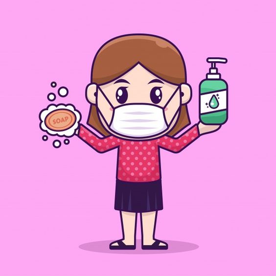 نقاشی دخترانه ویروس کرونا