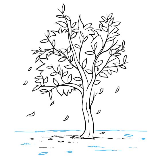 نقاشی پاییز کودکانه