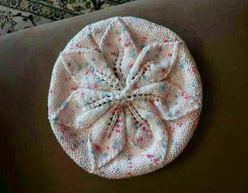 بافت کلاه دخترانه برگی