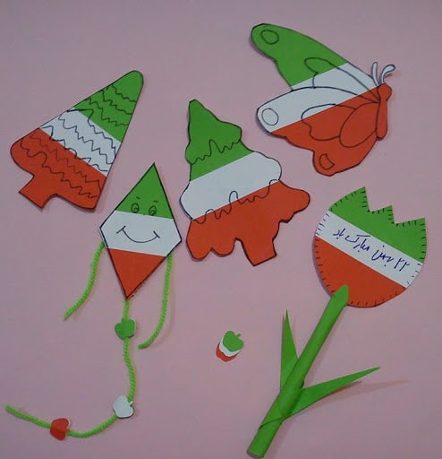 کاردستی پرچم ایران برای کودک