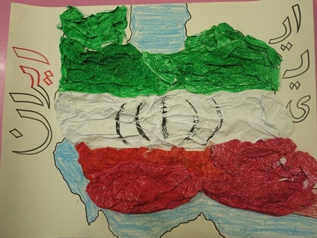 ساخت کاردستی پرچم ایران کودکانه