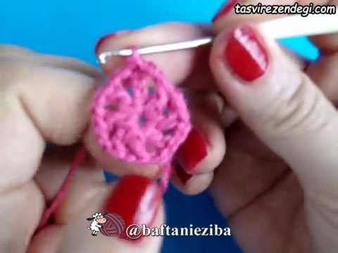 آموزش بافت گل برجسته با قلاب ساده