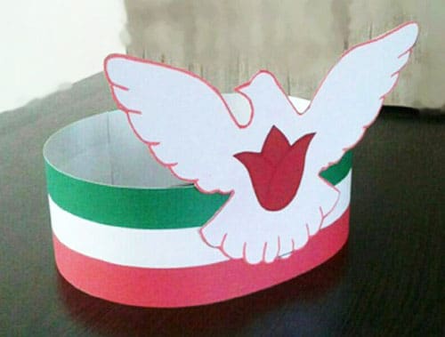 کاردستی پرچم ایران - هد بند