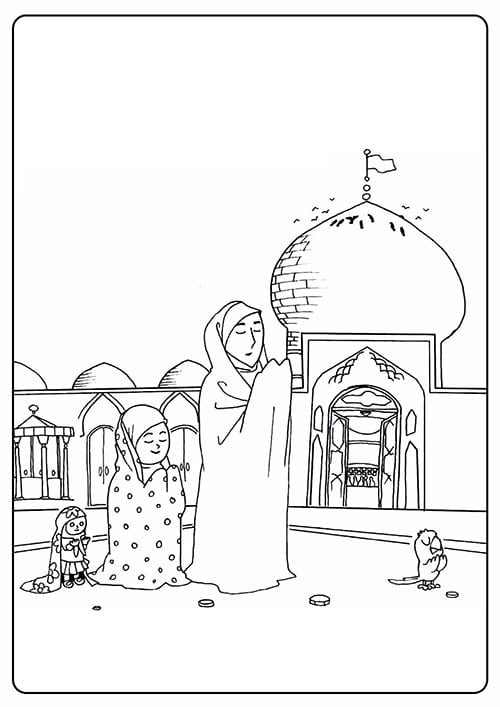 نقاشی کودکانه حرم امام رضا (ع)