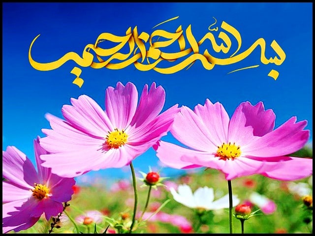 عکس بسم الله الرحمن الرحیم و گل