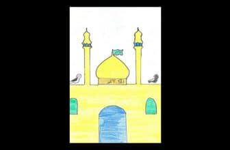 ۱۷ نقاشی کودکانه درباره امام رضا (ع) برای رنگ آمیزی و ایده گرفتن