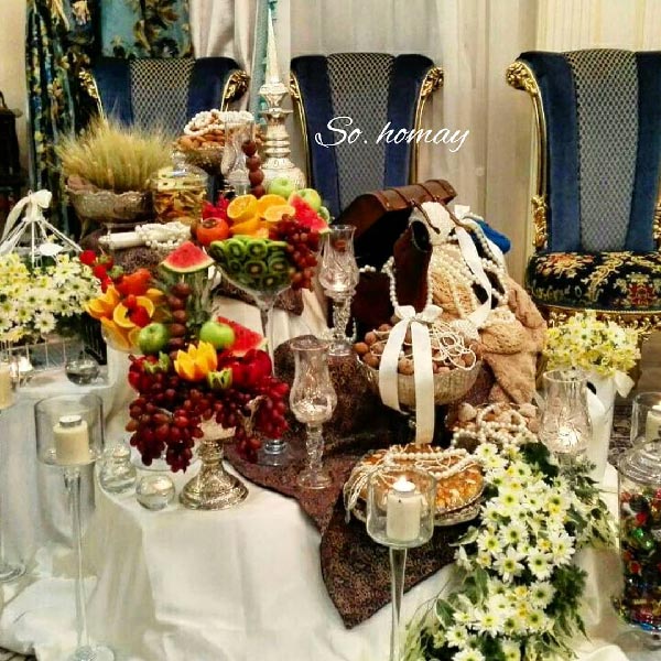 میز آرایی شب یلدای تازه عروس