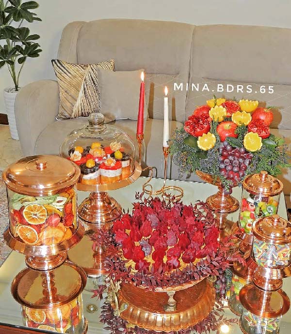 تزیین وسایل شب چله ای عروس
