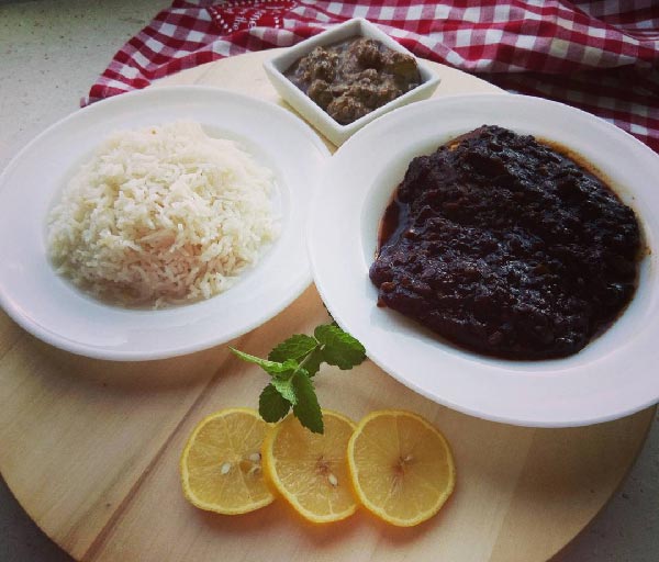 خورش انار دون با مرغ