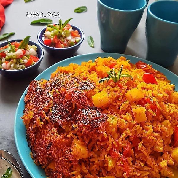 طرز تهیه کته استانبولی با رب و سیب زمینی