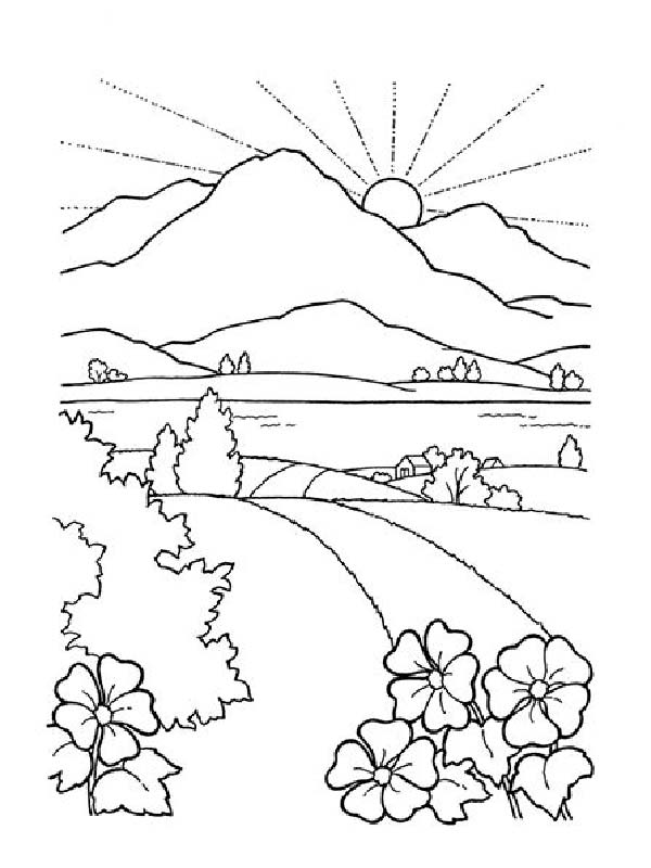 نقاشی درباره طبیعت کودکانه ساده