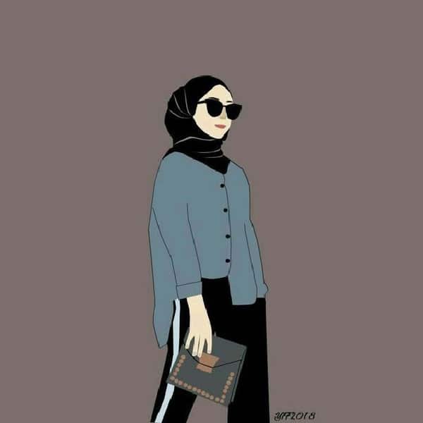 عکس دختر با حجاب برای پروفایل کارتونی