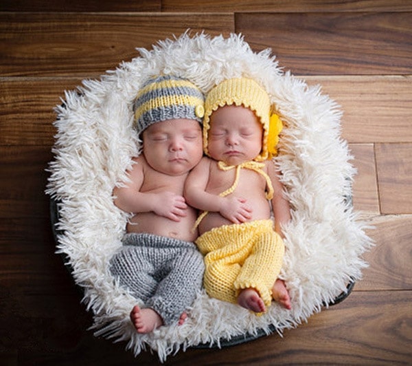 عکس نوزادان دوقلوی دختر و پسر تازه متولد شده زیبا و ناز